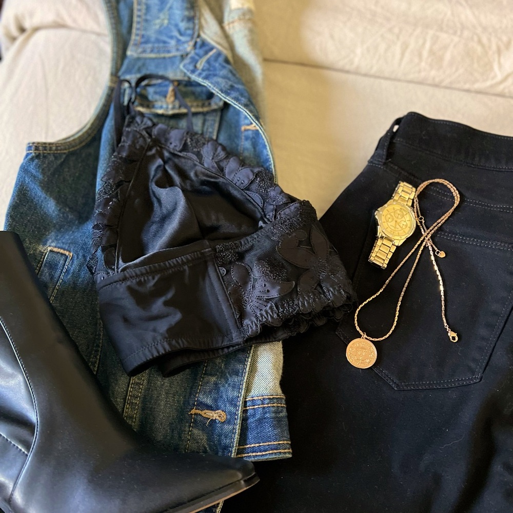 Jean Vest Jacket Large